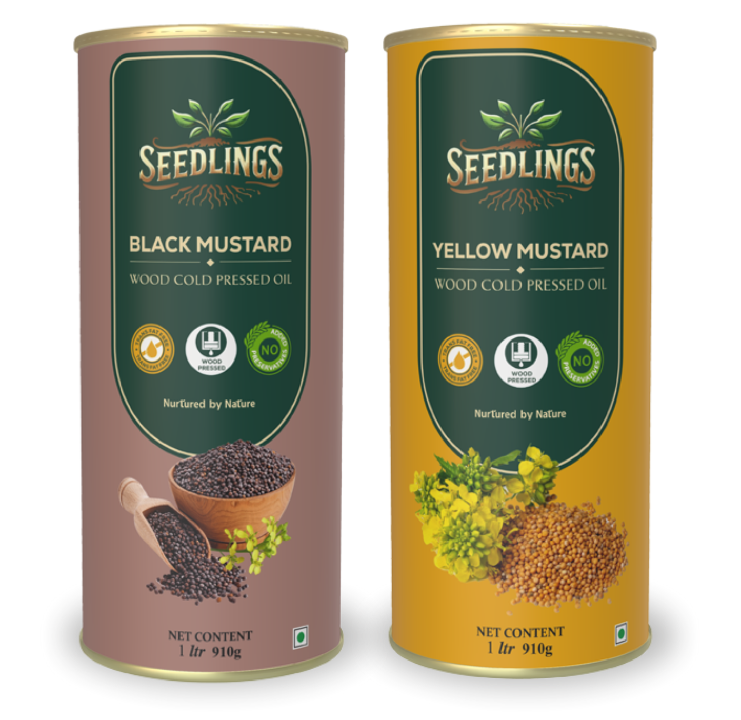 Wood Pressed Black Mustard & Yellow Mustard Oil Combo